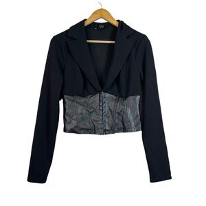 Privy Women’s Black Long Sleeve Corset Top Size M